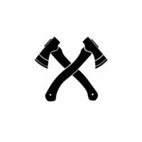 kruis bijl symbool logo. tatoeëren ontwerp. stencil illustratie vector