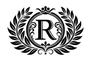 blad brief r logo icoon sjabloon ontwerp vector