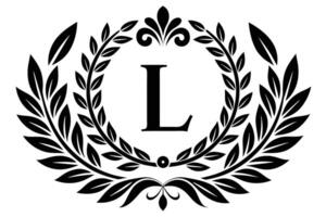 blad brief l logo icoon sjabloon ontwerp vector