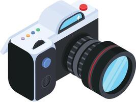 isometrische camera met telefoto lens vector