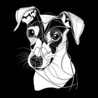 hond abstract zwart en wit kunst vector