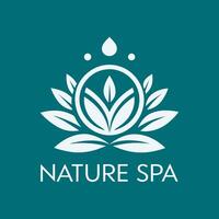 logo natuur spa, ballet, kom tot rust, yoga met blad en water voor uw gemeenschap vector