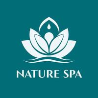 logo natuur spa, ballet, kom tot rust, yoga met blad en water voor uw gemeenschap vector