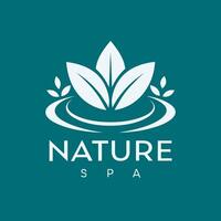 logo natuur spa, ballet, kom tot rust, yoga met blad en water voor uw gemeenschap vector