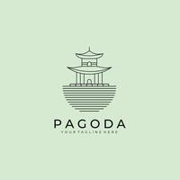 pagode Japan tempel logo icoon ontwerp sjabloon illustratie vector