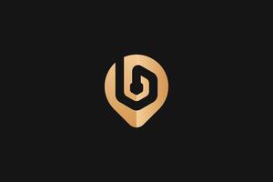 b brief goud handelsmerk merk logo vector