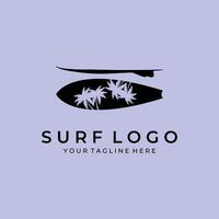 surfen wijnoogst retro minimalistische logo illustratie ontwerp vector