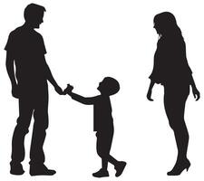 gelukkig jong familie silhouet vector