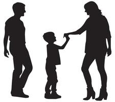 gelukkig jong familie silhouet vector