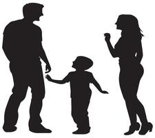 gelukkig jong familie silhouet vector