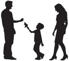 gelukkig familie silhouet vector