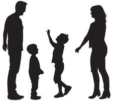 gelukkig jong familie silhouet vector