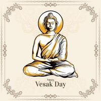 mooi gelukkig vesak dag of Boeddha purnima festival kaart ontwerp vector
