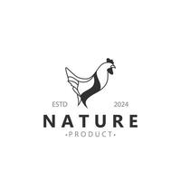 kip boerderij logo ontwerp, dier icoon voor boodschappen, slager winkel, boer markt vee sjabloon vector