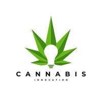 hennep innovatie licht lamp marihuana geneeskunde logo icoon illustratie vector