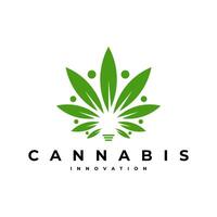 hennep innovatie licht lamp marihuana geneeskunde partner logo icoon illustratie vector