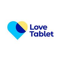 liefde apotheek tablet op te slaan winkel geneeskunde logo overlappende icoon illustratie vector