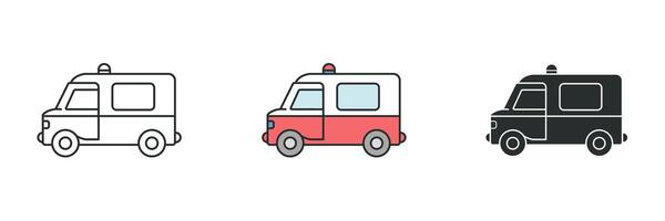 ambulance icoon. medisch of gezondheidszorg thema symbool illustratie geïsoleerd Aan wit achtergrond vector