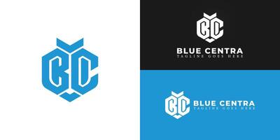 abstract eerste zeshoek brief bc of cb logo in blauw kleur geïsoleerd Aan meerdere achtergrond kleuren. de logo is geschikt voor luchtvaart of lucht verkeer bedrijf logo ontwerp inspiratie Sjablonen. vector