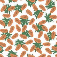 naadloos papaja patroon. modieus zomer achtergrond. illustratie in vlak hand- getrokken stijl. afdrukken Aan kleding stof of behang. vector
