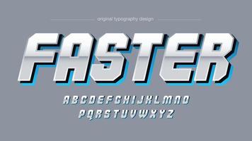 zilver en blauw cursief futuristische sport gaming typografie vector