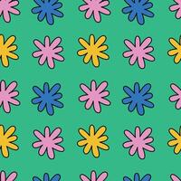 schattig tekenfilm bloemen naadloos patroon. helder baby patroon voor textiel, verpakking, achtergrond, behang vector