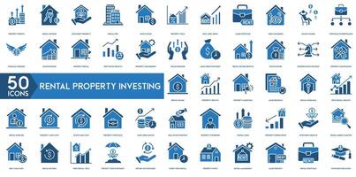 verhuur eigendom investeren icoon. eigendom winsten , omzet , investering, verhuur pro , investeren landgoed , eigendom opbrengst en huur Bedrijfsmiddel icoon vector