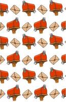 patroon van rood mail of post doos en bruin envelop vector