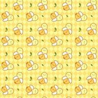 geel banaan hand- getrokken naadloos patroon ontwerp vector