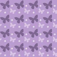 Purper pastel vlinder silhouet naadloos patroon ontwerp achtergrond vector
