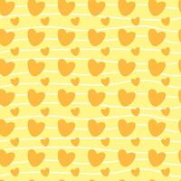 geel hart en liefde hand- getrokken naadloos patroon ontwerp vector
