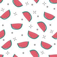 helder kleurrijk vector naadloos patroon met gesneden watermeloenen