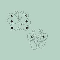 hand- getrokken vlinder schets pak vector