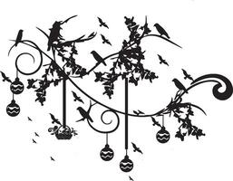 vliegend kudde van vogelstand vlucht vogel silhouetten geïsoleerd zwart duiven of meeuwen verzameling vector