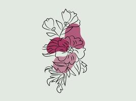 met de hand getekende bloemen decoratieve elementen vector