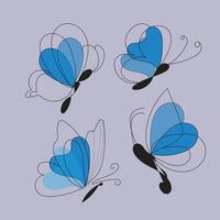 een tekening van vlinders met vlinders Aan het vector