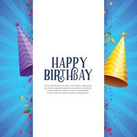 gelukkig verjaardag viering achtergrond met partij petten en confetti vector