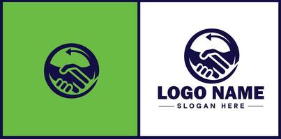 handdruk logo icoon voor bedrijf merk app icoon transactie mensen vriendschap vennootschap samenwerking vector