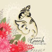 mooi heer ganesha festival van ganesh chaturthi groet achtergrond vector