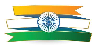 Indisch driekleur vlag in lint stijl vector