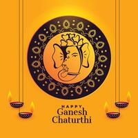 artistiek heer ganesha ontwerp voor ganesh chaturthi festival vector