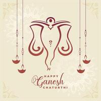 traditionele gelukkige ganesh chaturthi festival viering achtergrond vector