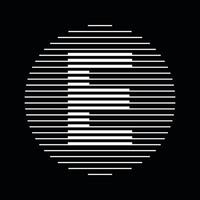 e alfabet brief logo ronde cirkel lijn abstract optisch illusie streep halftone symbool icoon vector