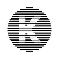 k alfabet brief logo ronde cirkel lijn abstract optisch illusie streep halftone symbool icoon vector
