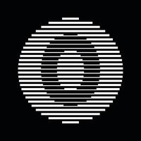 nul aantal ronde lijn abstract optisch illusie streep halftone symbool icoon vector