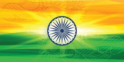 gelukkig onafhankelijkheid dag Indisch vlag concept achtergrond vector
