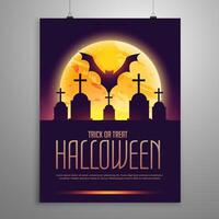 halloween folder uitnodiging sjabloon vector