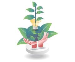 planten bij de hand vector