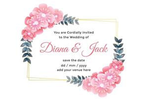 mooi bloem decoratief bruiloft kaart ontwerp vector