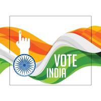 tri kleur Indisch vlag met stemmen hand- vector